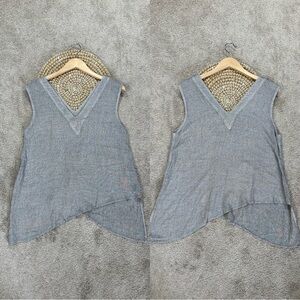 Dairi Fashion Women’s Asymmetric V-Neck Sleeveless Top Minimalist in Gray L